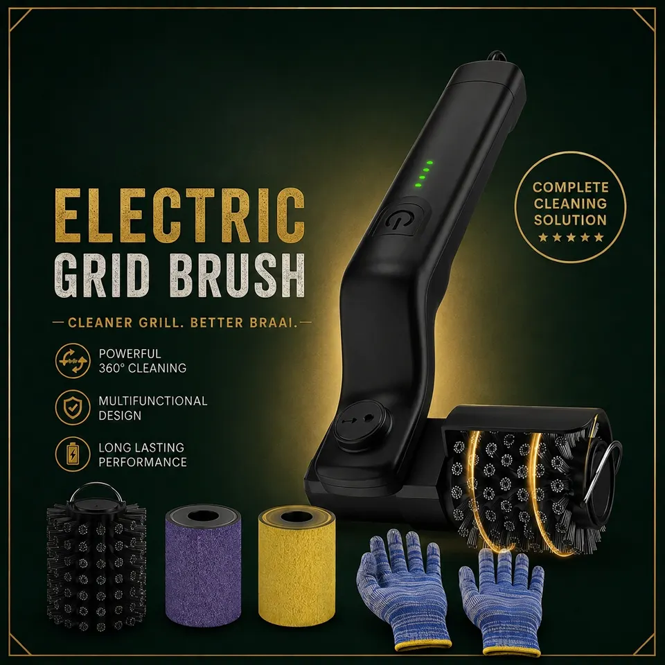 Braai Baas cordless electric grid brush — the most popular braai gift