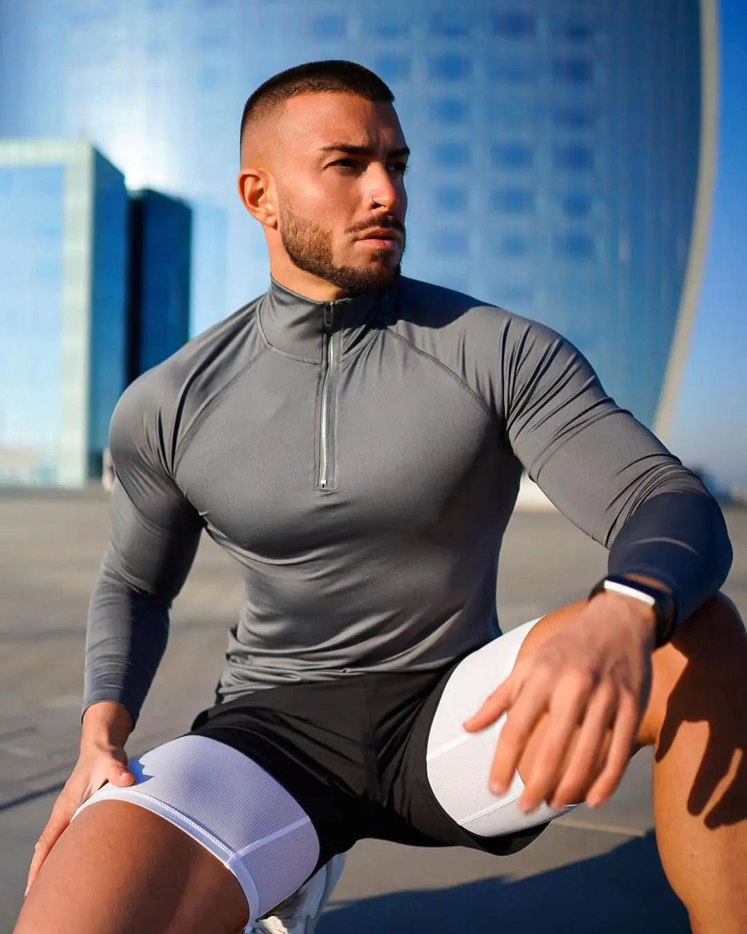 Men's Quick Dry Half Zip Sports T-Shirt