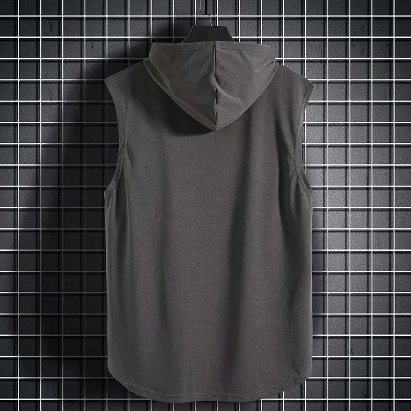 Men's Casual Hooded T-Shirt & Sports Vest Combo