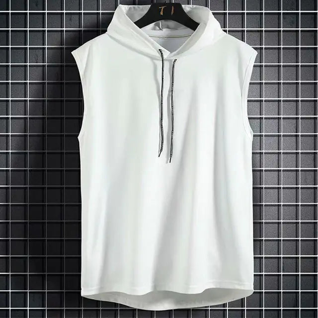 Men's Casual Hooded T-Shirt & Sports Vest Combo