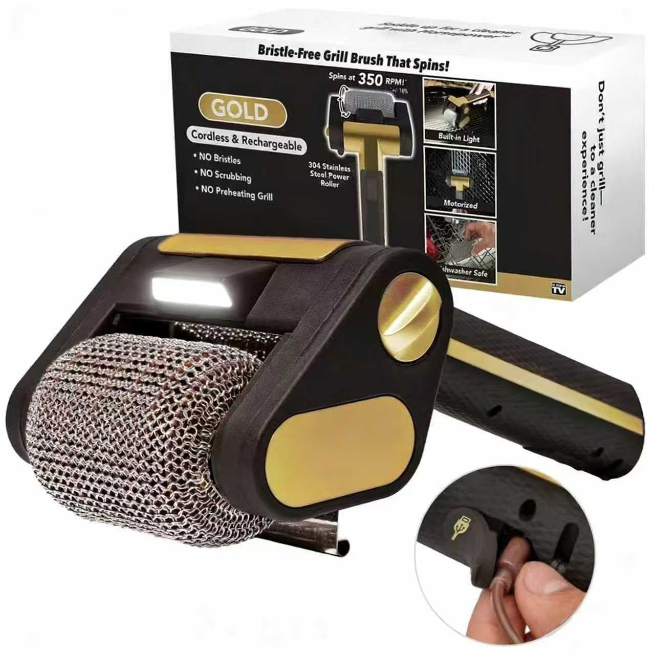 Stainless Steel LED Grill Roller Brush