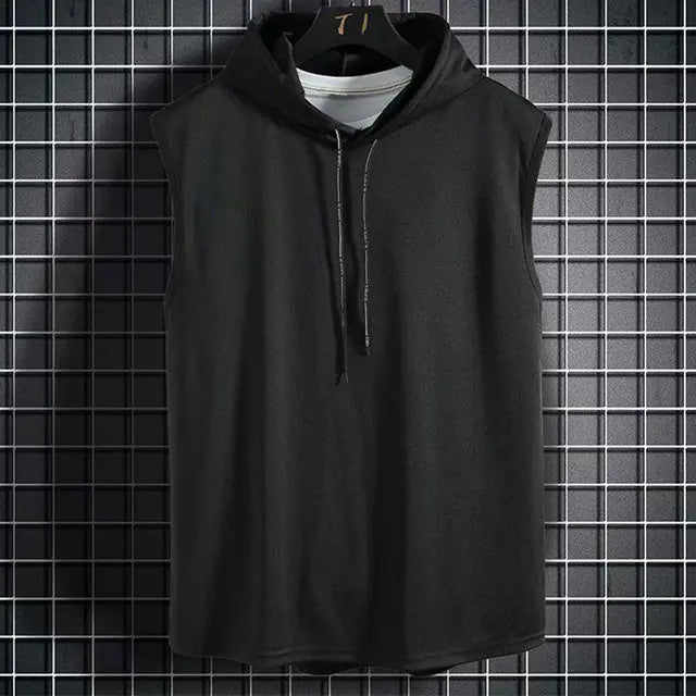 Men's Casual Hooded T-Shirt & Sports Vest Combo