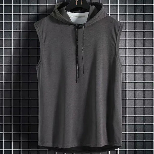 Men's Casual Hooded T-Shirt & Sports Vest Combo