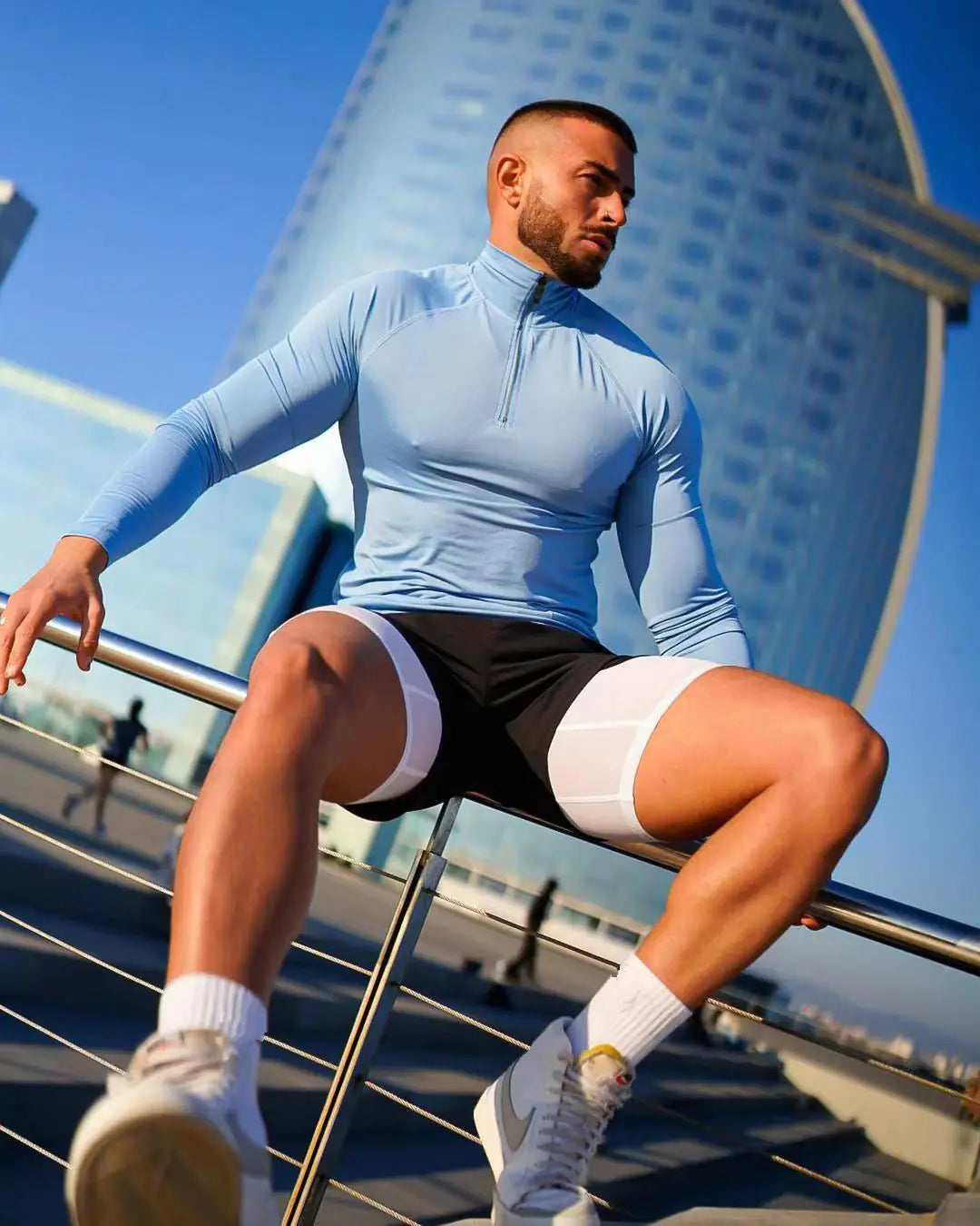 Men's Quick Dry Half Zip Sports T-Shirt